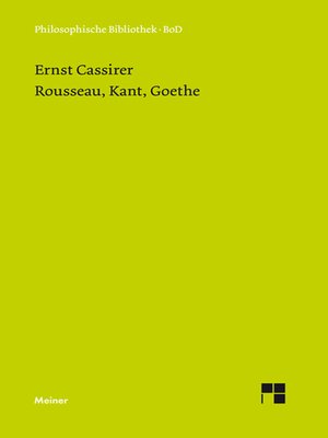 cover image of Rousseau, Kant, Goethe